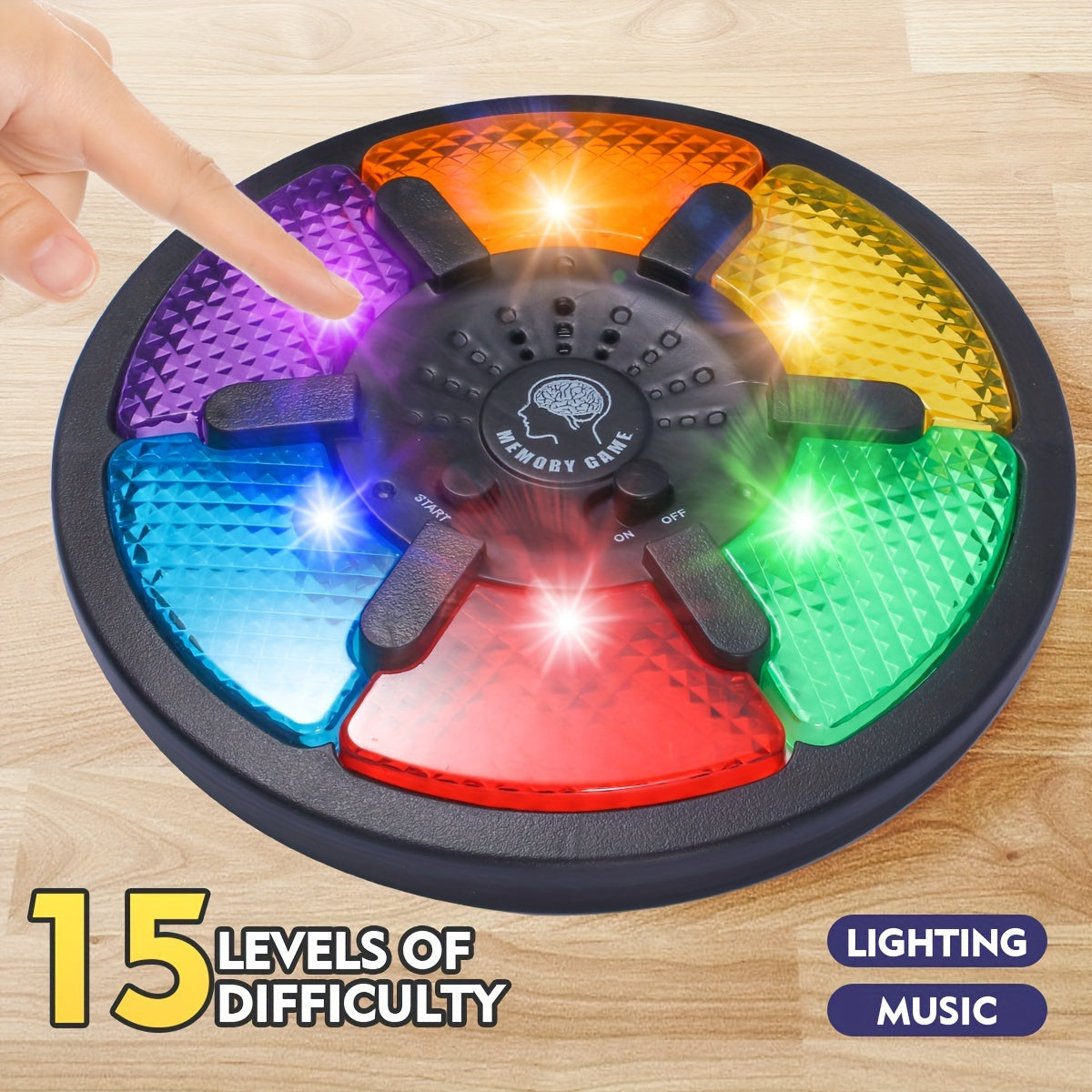 6 in 1 Handheld Memory Game Machine Electronic Toy with Lights & Sounds
