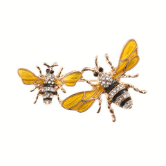 Bee Animal Brooch Pin Rhinestone Corsage Scarf Clip Safety Pin