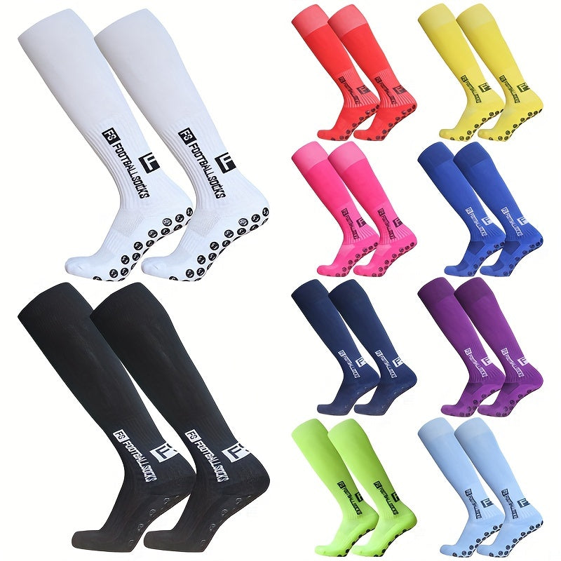 Non slip Silicone Bottom Athletic Socks Over The Calf Long Sports Socks
