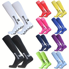 Non slip Silicone Bottom Athletic Socks Over The Calf Long Sports Socks