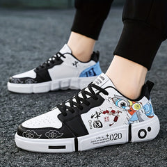 Anime Print Lace Up Skate Shoes for Men