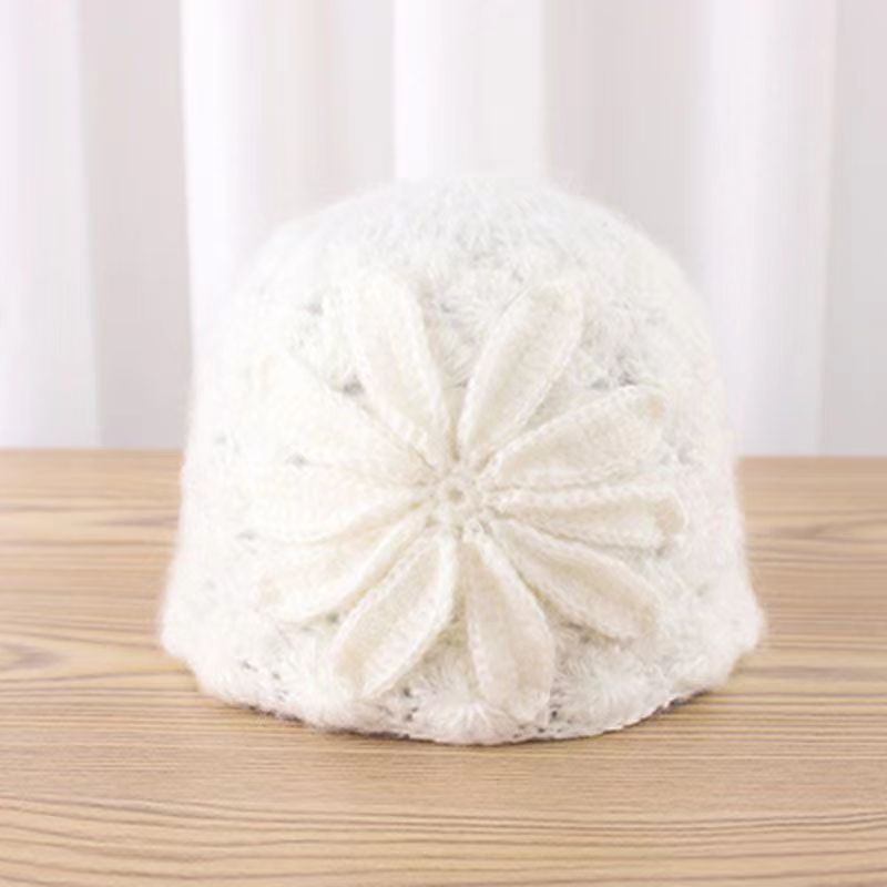 Women's Floral Skull Knitted Beanie Hat