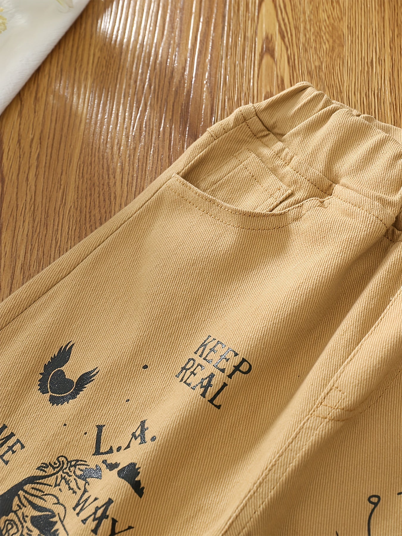 Boys Teen Graffiti Elastic Waist Pants for Spring Fall