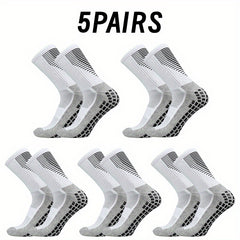 5 Pairs Breathable Soccer Mid Calf Socks For Men And Women