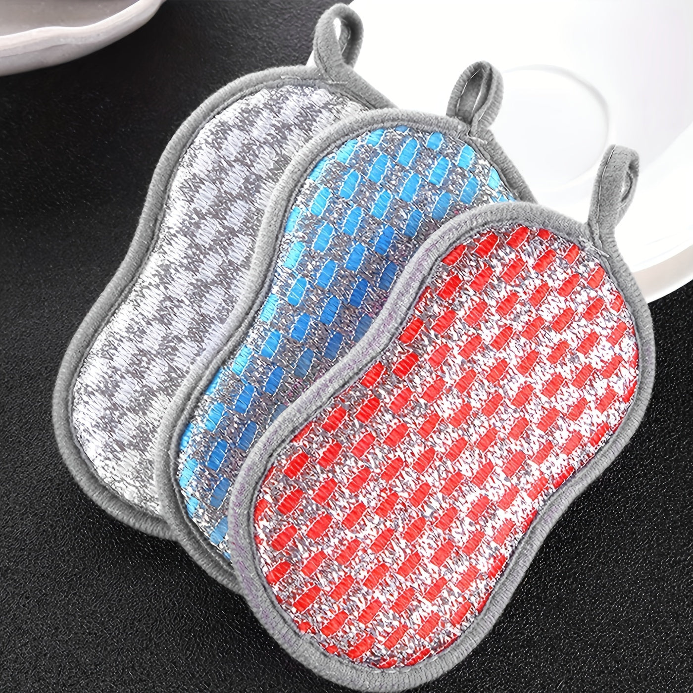 8pcs Dish Cloths Sponge Double Sided Cleaning Brush Scrubbing Magic Spon