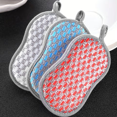 8pcs Dish Cloths Sponge Double Sided Cleaning Brush Scrubbing Magic Spon