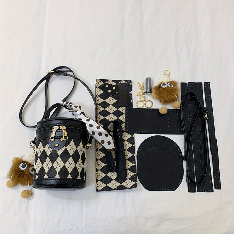 Rhombus Shoulder Bag Crossbody Bucket Bag