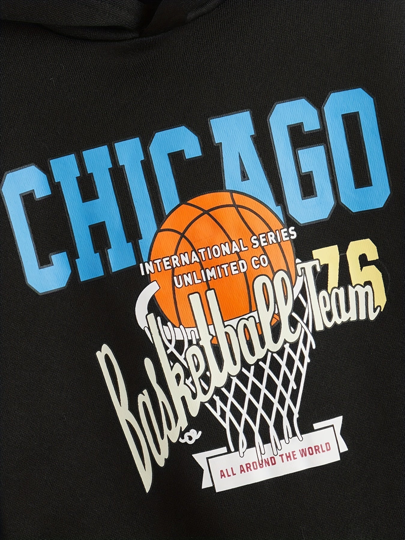 Basketball Print Boys Hooded Sweatshirt for Kids
