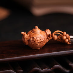 Plum Teapot Pendant Keychain 3D Car Key Chain Decoration