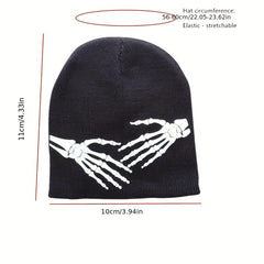 Versatile Sport Knit Beanie Hat with Skull Pattern - Autumn Winter Warm Hat