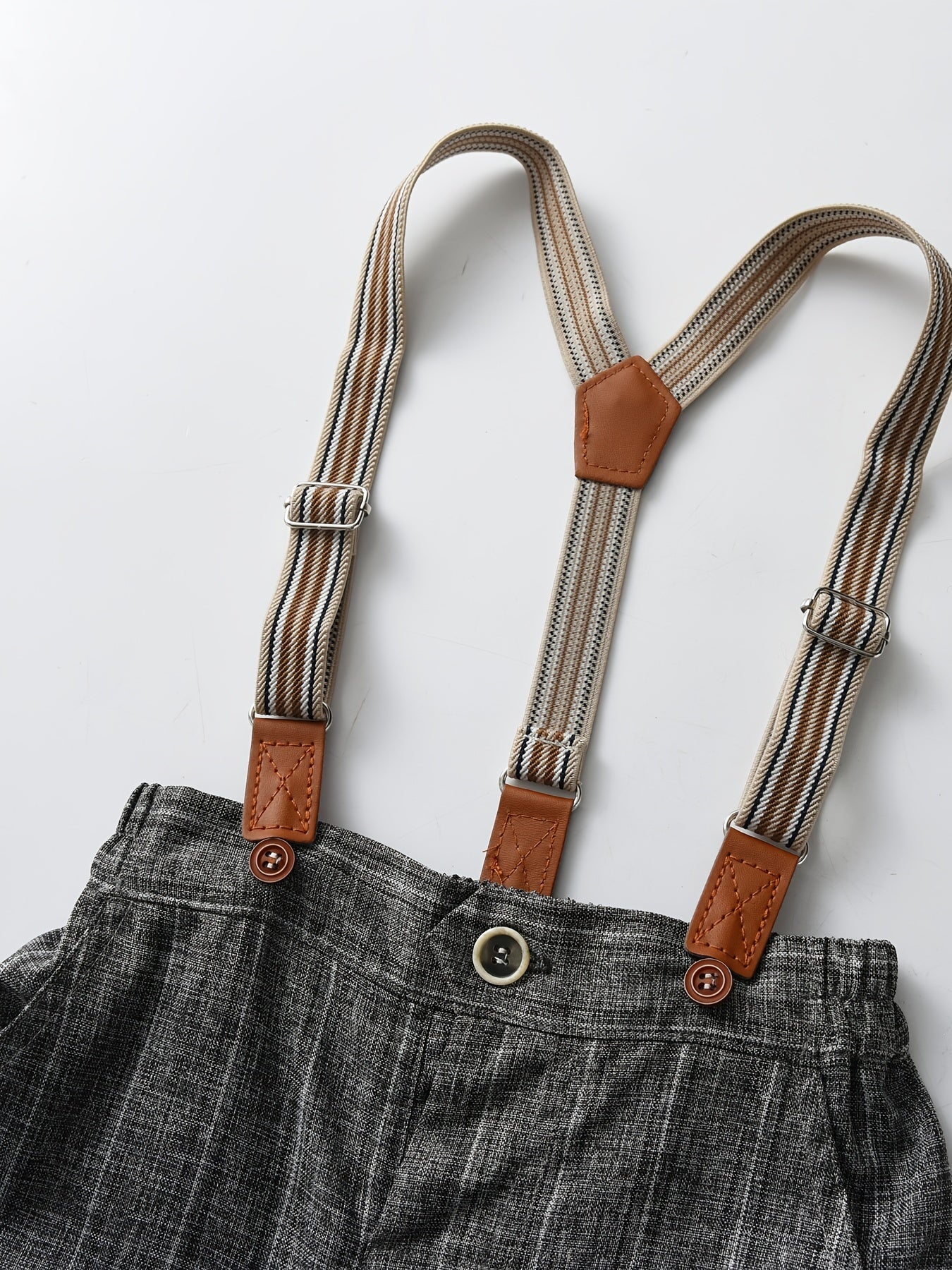 Boys Outfit Suspender Shorts & Shirt Short Sleeves Casual Summer Kids Clothes
