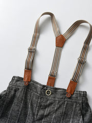 Boys Outfit Suspender Shorts & Shirt Short Sleeves Casual Summer Kids Clothes