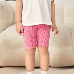 Girls' Jacquard Knit Stretch Shorts for Street Outfit