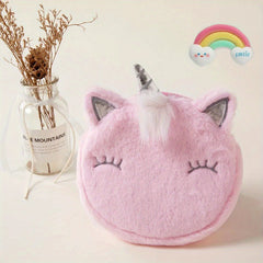 Girls Unicorn Plush Crossbody Bag for Kids