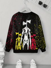 Teens 3D Halloween Skull Print Sweatshirt Kids Casual Pullover