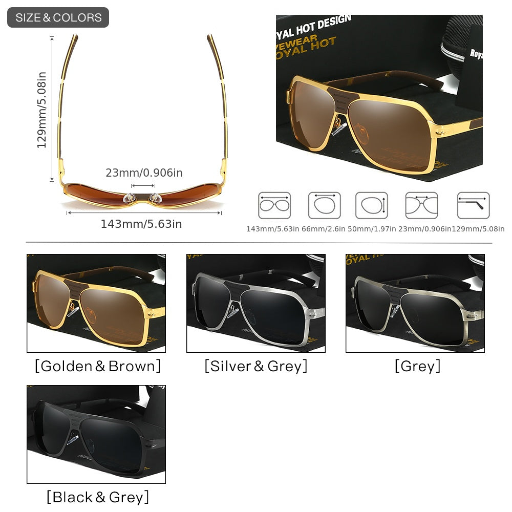 RoyalHot Metal Alloy Polarized Sunglasses UV400