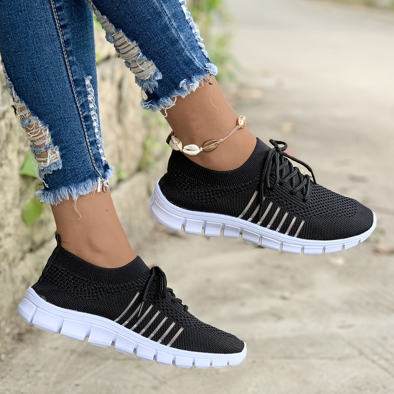 Women's Mesh Lace Up Running Shoes Lightweight Breathable Sneakers