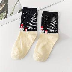 5 Pairs Christmas Pattern Socks Women's Stockings
