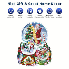 Christmas Theme Wooden Puzzle Animal Shaped Wooden Toys Santa Snowman