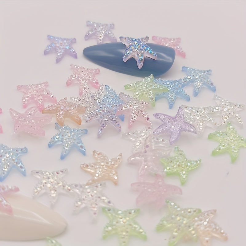 Mixed Mini Starfish Resin Figurine Crafts Ornament Set Ages 14