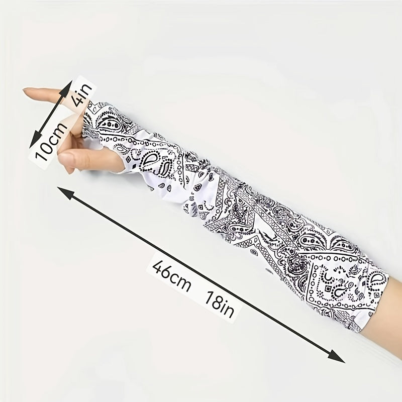 Paisley Print UV Protection Ice Sleeves for Women Men