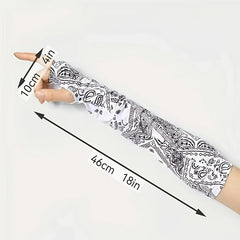 Paisley Print UV Protection Ice Sleeves for Women Men