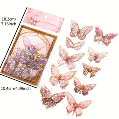 20pcs Ice Crystal Laser Butterfly Stickers for DIY Handbook Mat