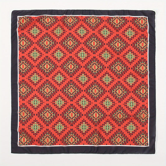 Red Bandana Boho Printed Square Scarf Neckerchief Head Wrap