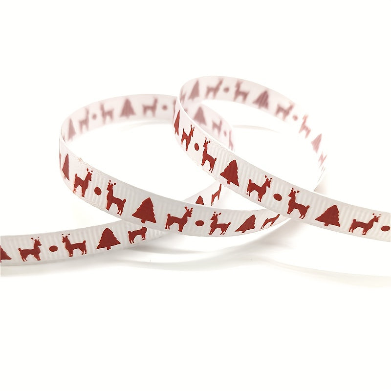 5 Yards Christmas Grosgrain Ribbon for Gift Wrapping Wedding Decor