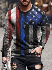 Flag All Over Print Men's Long Sleeve T-shirt