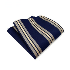 Men's Business Jacquard Polyester Striped Tie Set For Suit Wedding