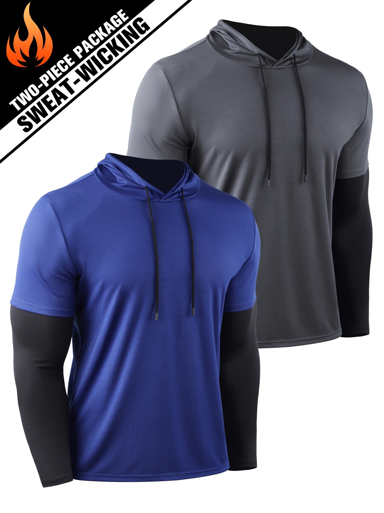 Men's Compression Hooded T-Shirt for Fitness Activities