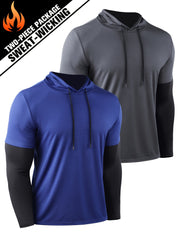Men's Compression Hooded T-Shirt for Fitness Activities