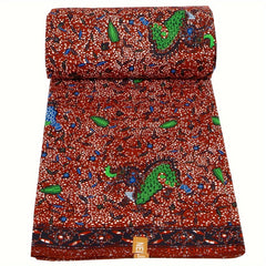 African Ethnic Style Wax Dye Printed Fabric Double sided Geometric Cloth