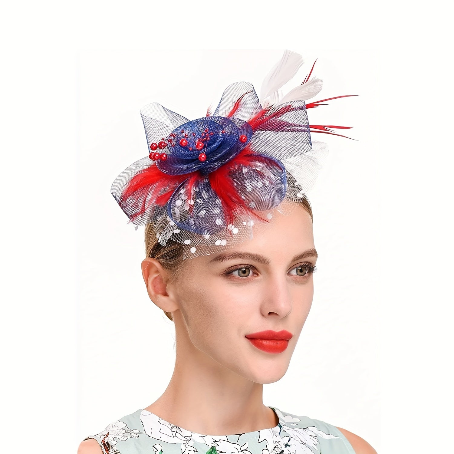 Faux Feather Headband Tea Party Cocktail Piece