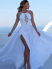 Backless Lace Wedding Party Dress