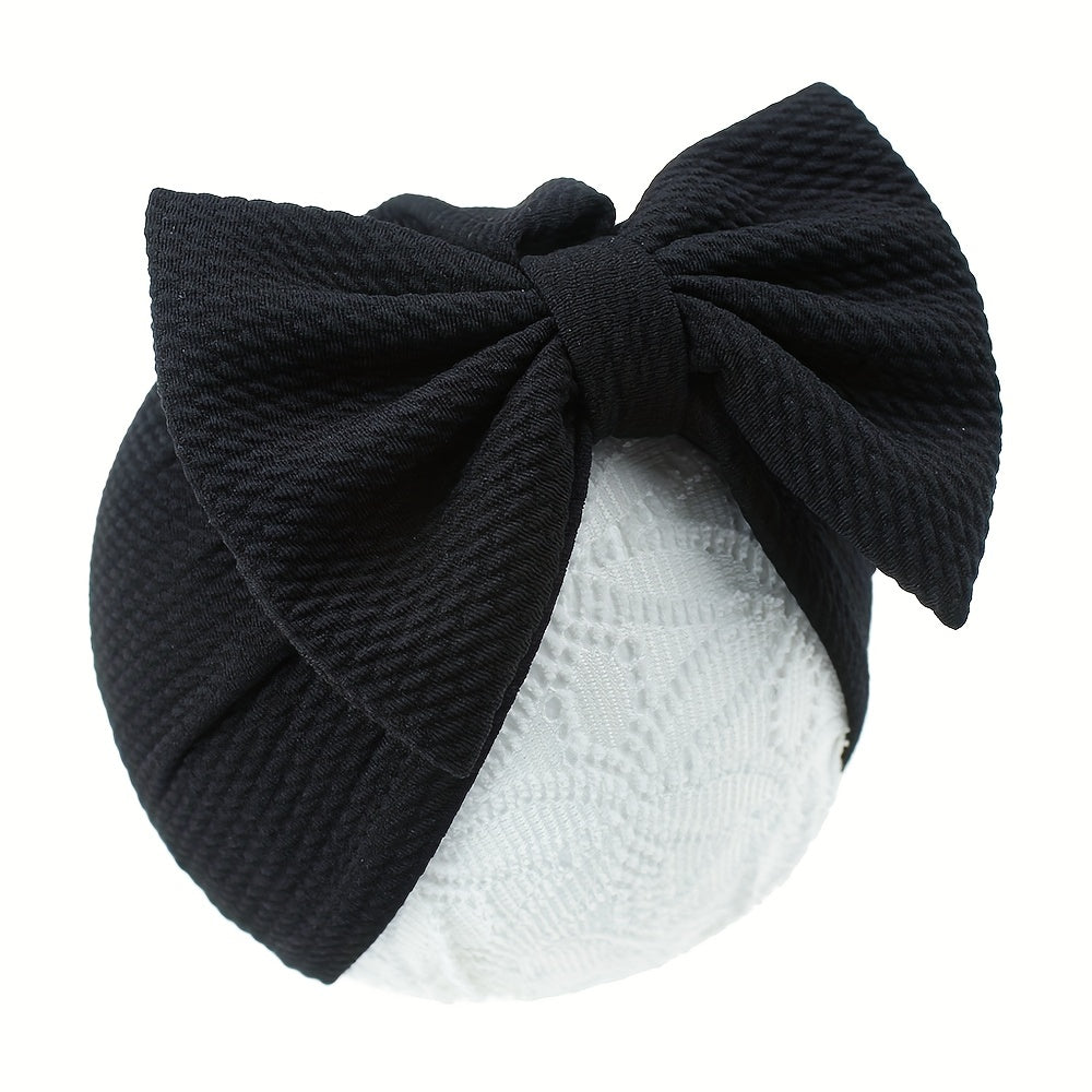 Summer Baby Hat with Big Bow Pullover Style