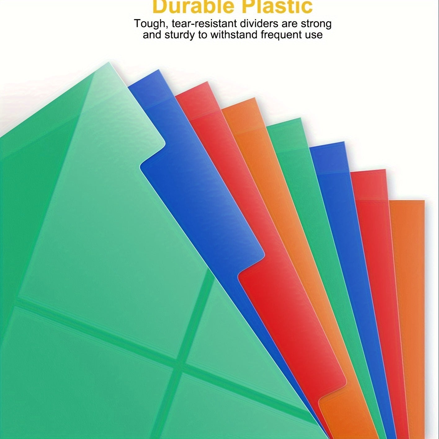 Zipper Binder Folder 3 Ring 8 Partitions Handle Colored Separat