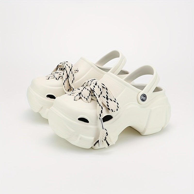 Women's Strappy Platform Clogs Chunky Heeled Sandals