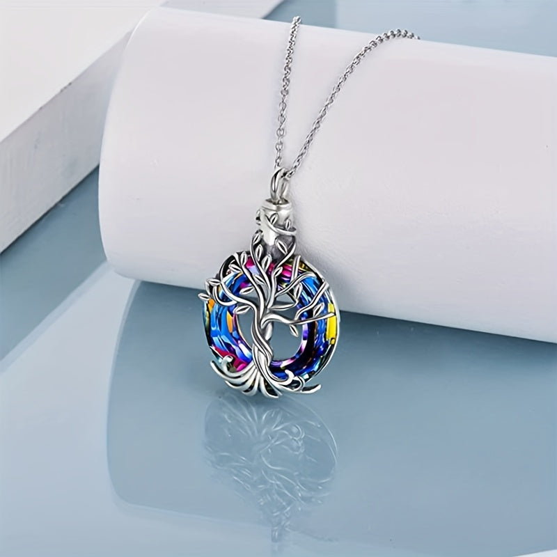 Eternal Love Dog Memorial Necklace Tree of Life Cremation Pet Urn Ashes Pendant