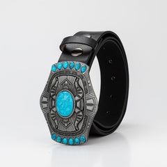 Royal Artificial Diamond Large Buckle Men's Belt