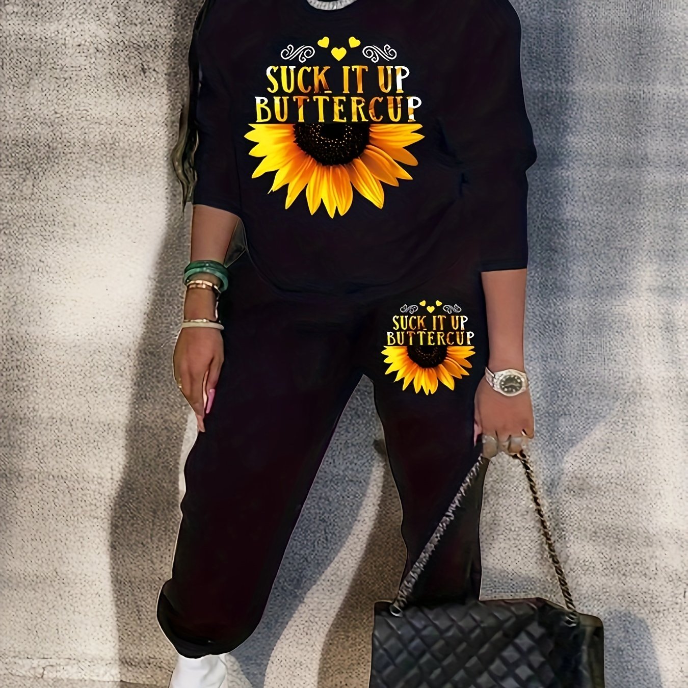 Sunflower Sweatshirt & Jogger Set