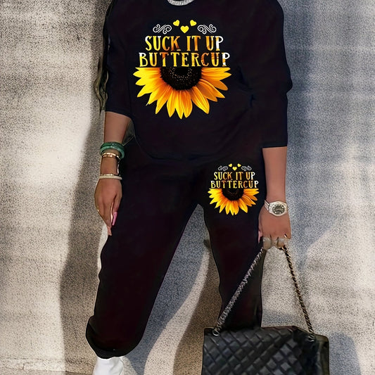 Sunflower Sweatshirt & Jogger Set