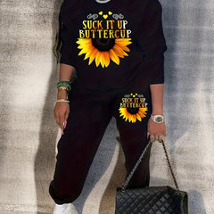 Sunflower Sweatshirt & Jogger Set