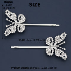 Butterfly Crystal Bridal Hair Accessories Wedding Rhinestones Hair Clips