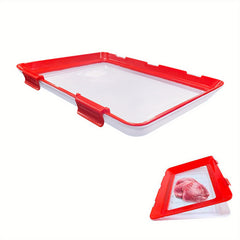 1pc Food Preservation Trays Stackable Reusable Food Tray With Plastic Lid