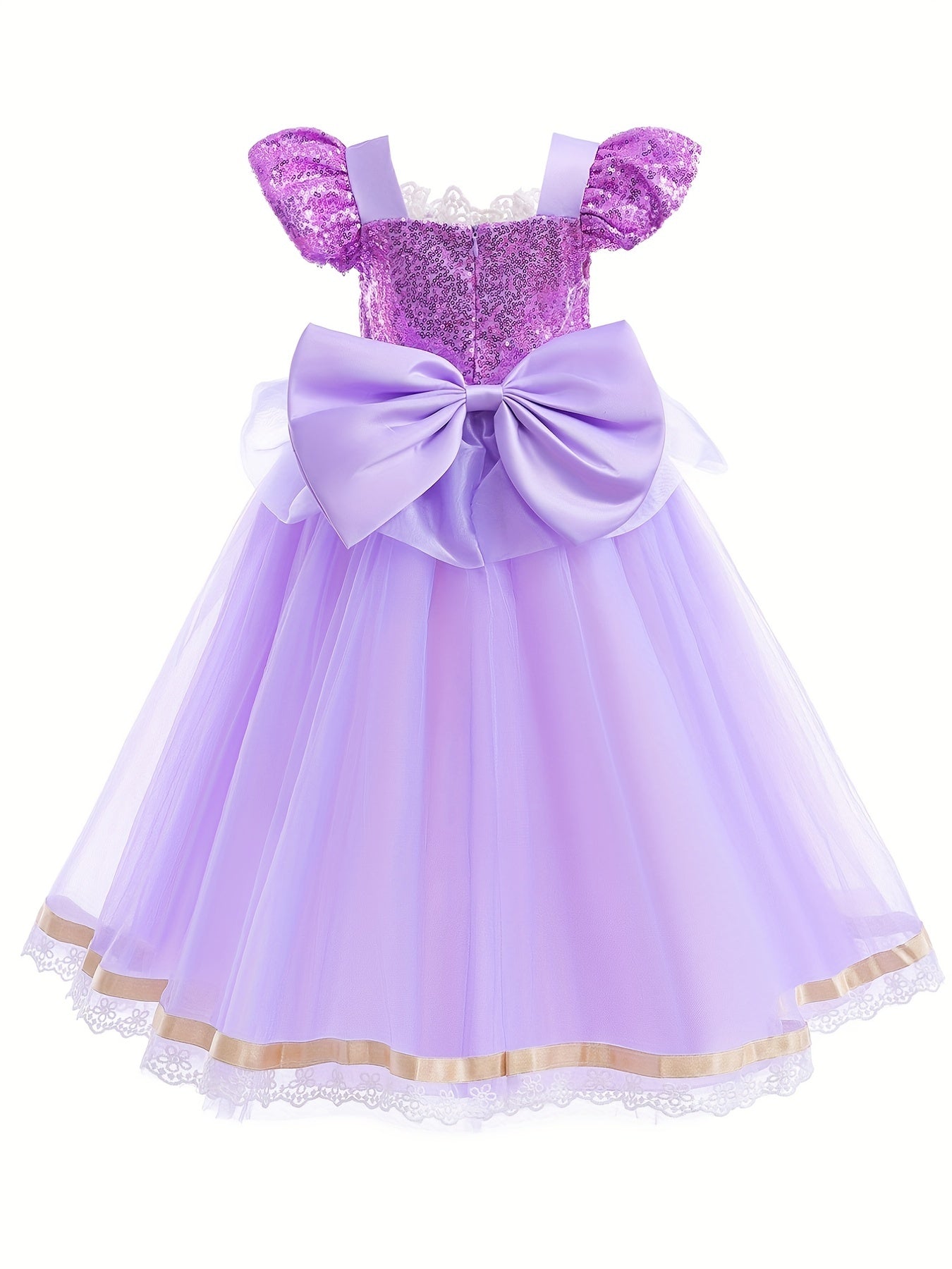 Girls Princess Dress Sequin Tulle Dress Up Birthday Party