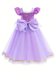 Girls Princess Dress Sequin Tulle Dress Up Birthday Party
