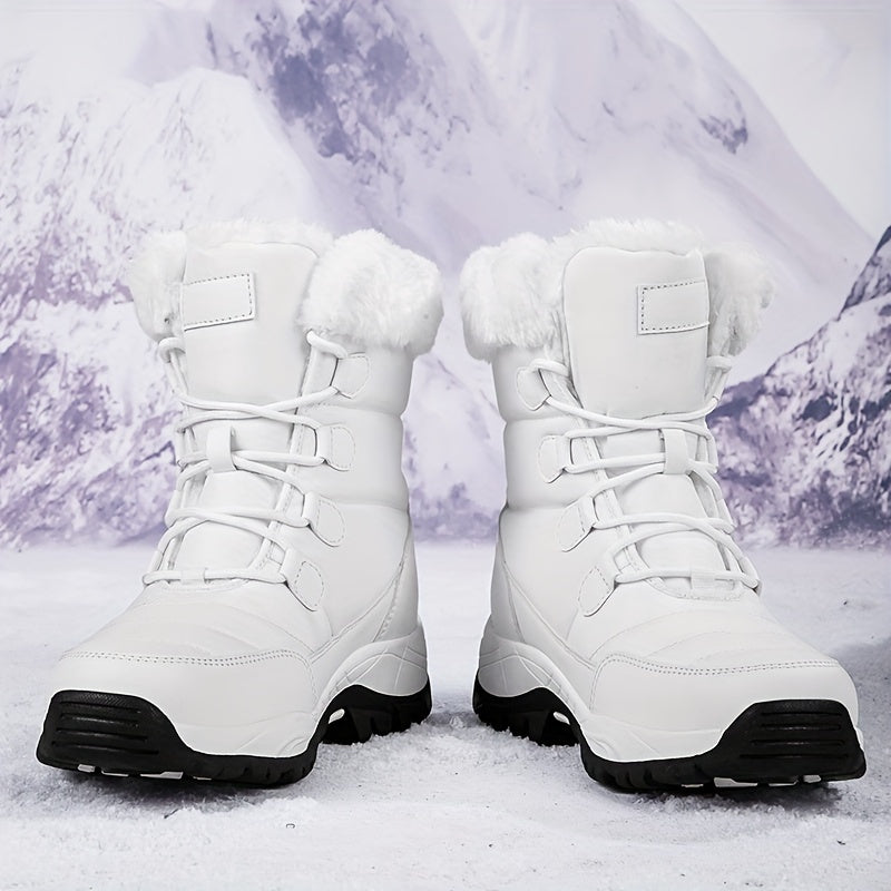 Women's Winter Snow Boots Non-Slip Thickened Warm Medium Tube Hiking Boots