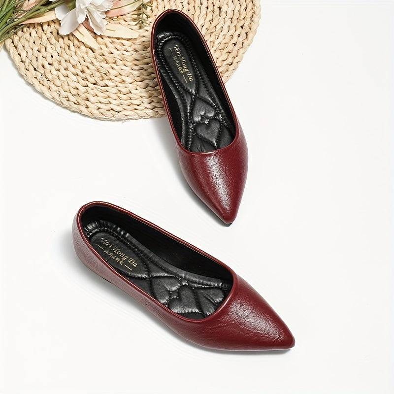 Women's Pointed Toe Flats Soft Sole Work Shoes